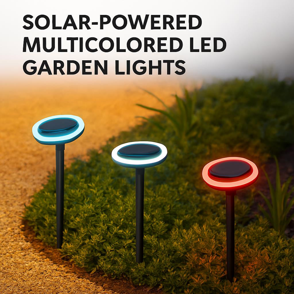 Solar-Powered Multicolored LED Garden Lights - Eco-Friendly Outdoor Lighting