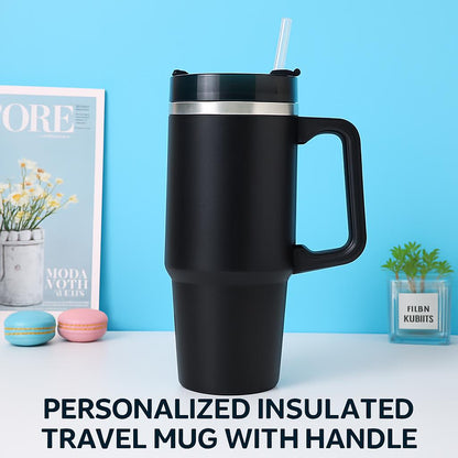 Insulated Travel Mug with Handle - Eco-Friendly