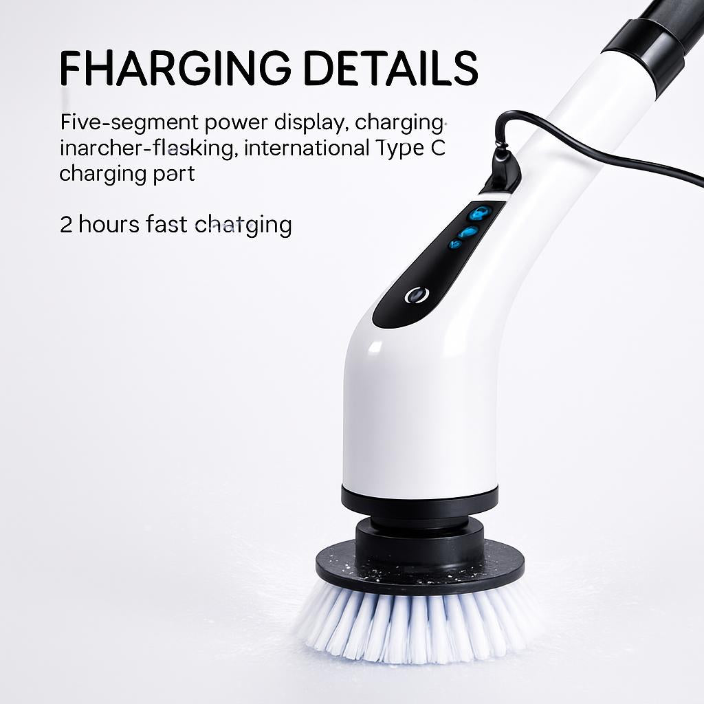 Eco-Friendly Electric Cleaning Brush - Ergonomic & Water-Saving