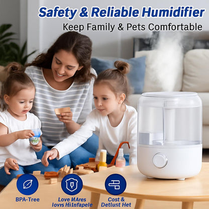 Compact BPA-Free Humidifier with Transparent Water Tank