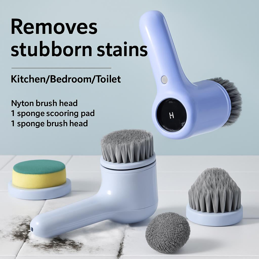 Multifunctional Electric Cleaning Brush with Interchangeable Heads