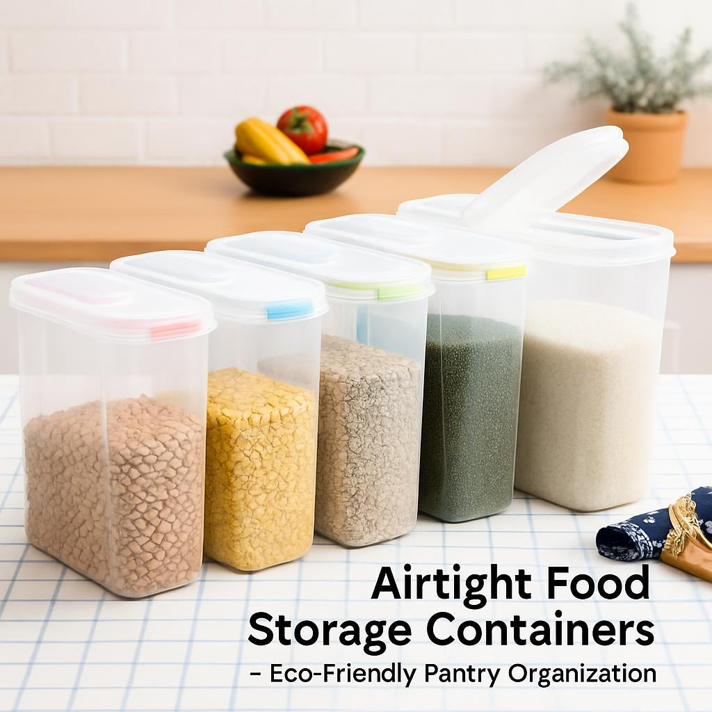 Airtight Food Storage Containers - Eco-Friendly Pantry Organization