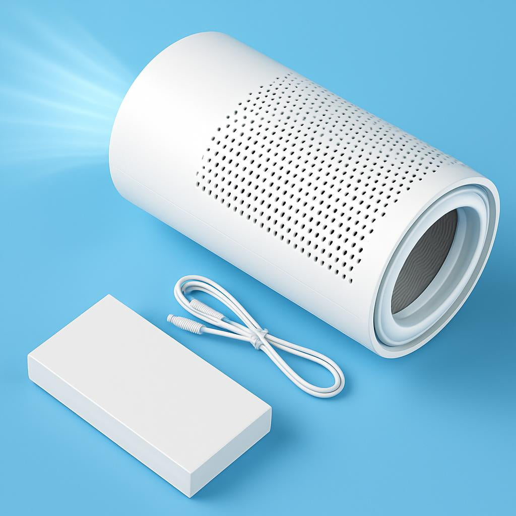 Energy-Efficient Cylindrical Air Purifier with Washable Filters