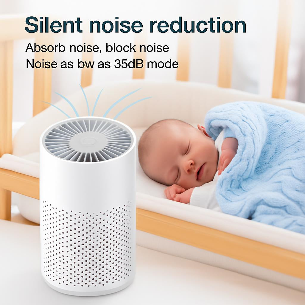 Energy-Efficient Cylindrical Air Purifier with Washable Filters