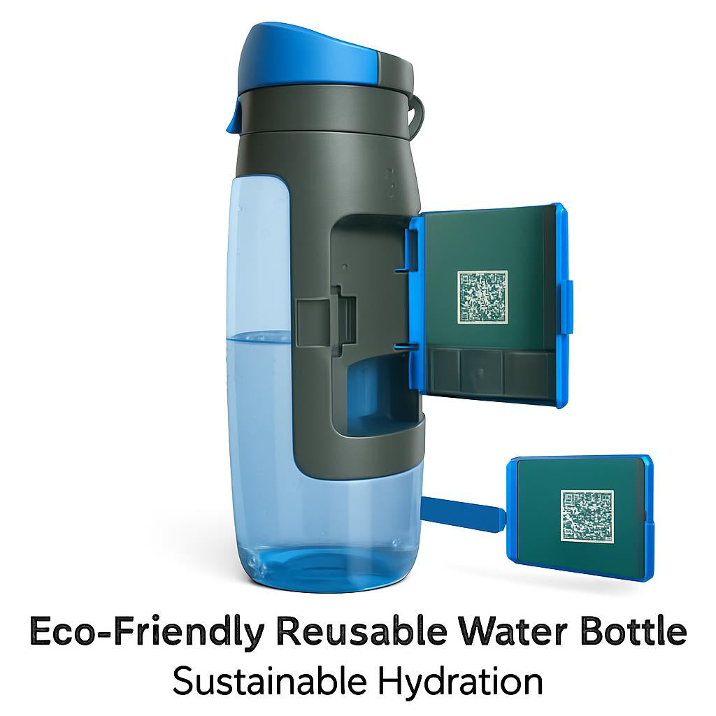 Eco-Friendly Reusable Water Bottle - Dark Gray/Black, Sustainable Hydration