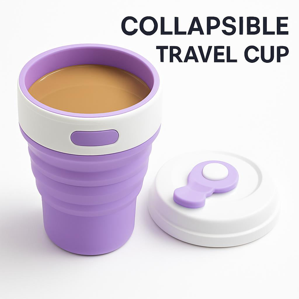 Collapsible Travel Cup - Eco-Friendly Reusable Silicone Cup for On-the-Go