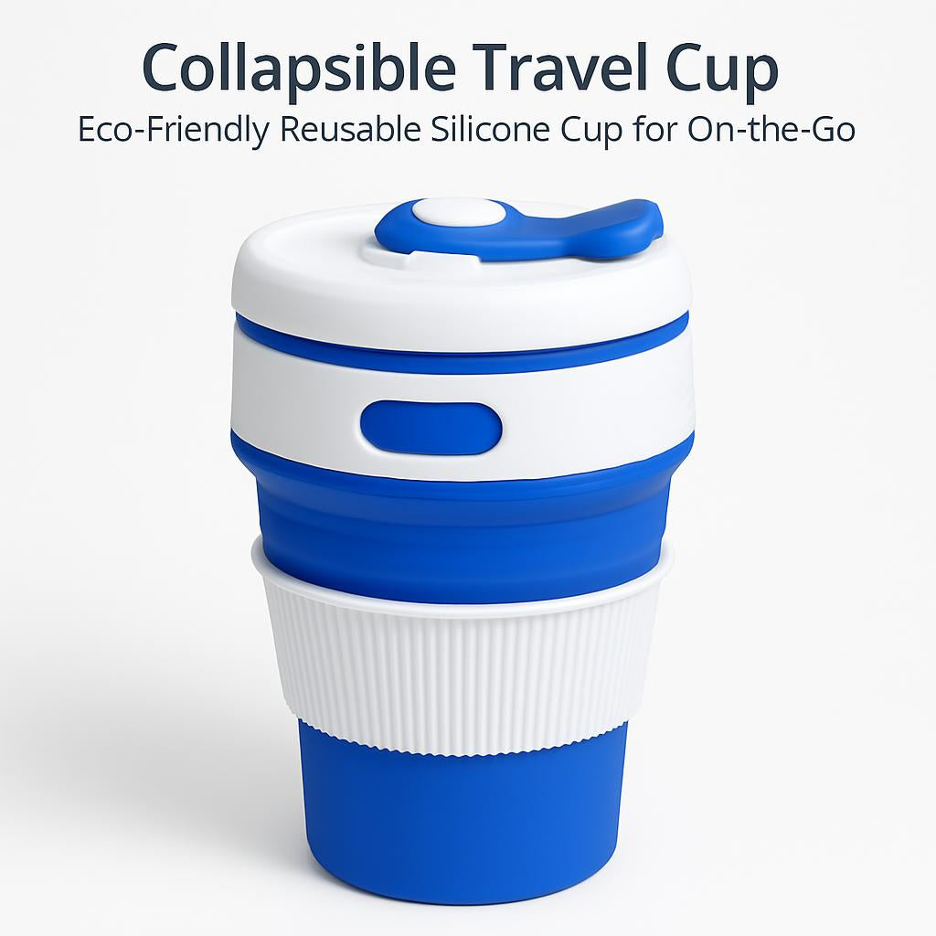 Collapsible Travel Cup - Eco-Friendly Reusable Silicone Cup for On-the-Go
