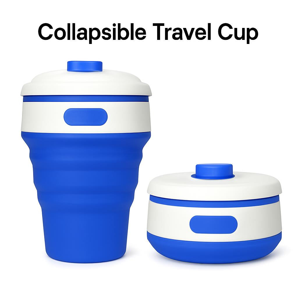 Collapsible Travel Cup - Eco-Friendly Reusable Silicone Cup for On-the-Go
