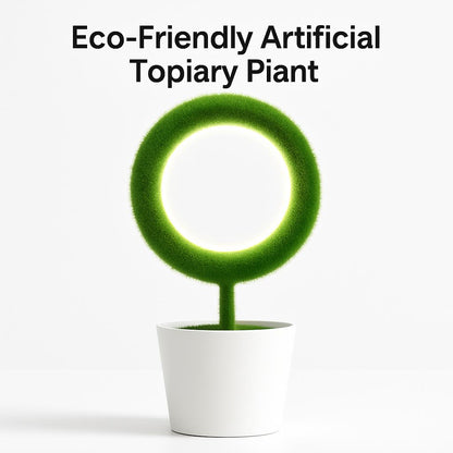 Eco-Friendly Artificial Topiary Plant in White Pot