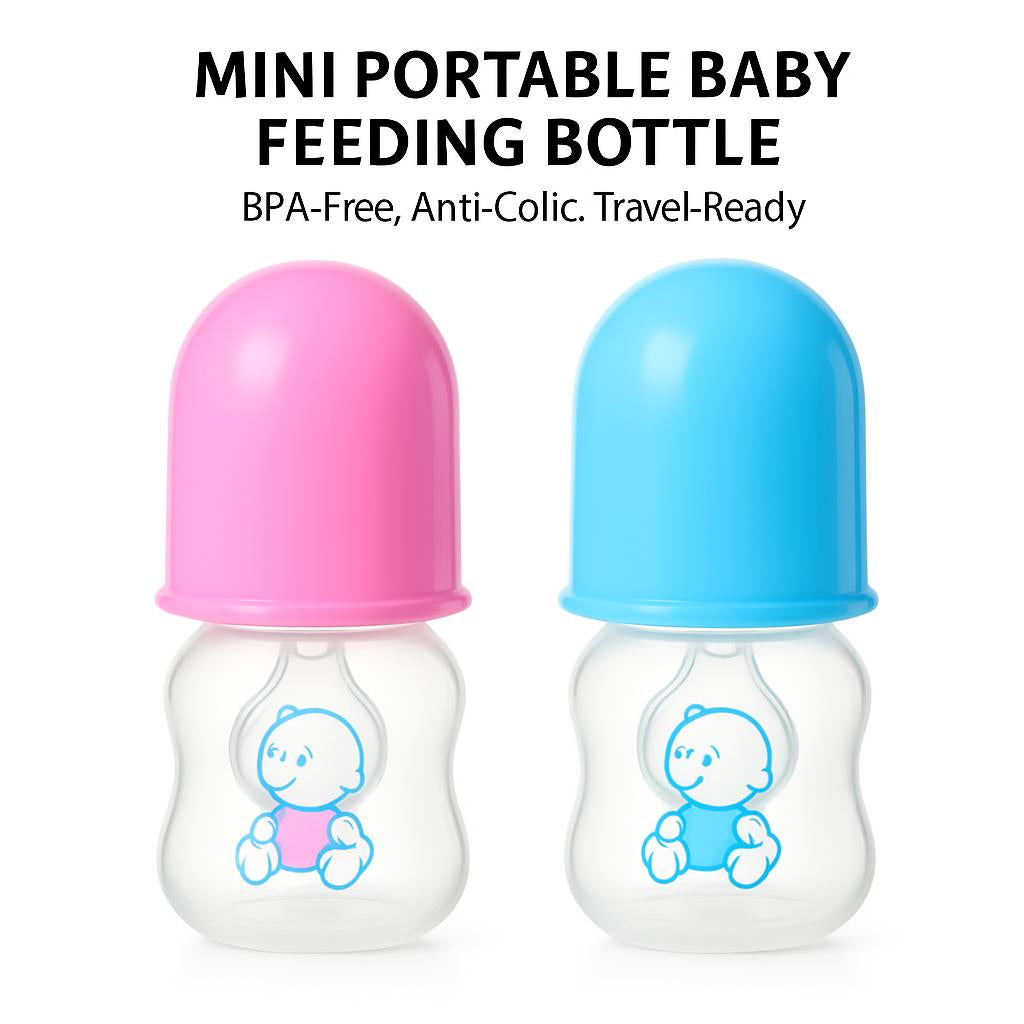 Mini Portable Baby Feeding Bottle with BPA-Free and Anti-Colic Features