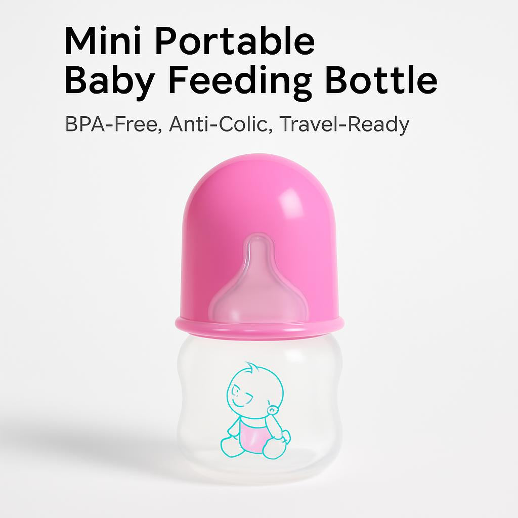 Mini Portable Baby Feeding Bottle - BPA-Free, Anti-Colic, Travel-Ready