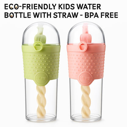 Eco-Friendly Kids Water Bottle with Straw - BPA Free