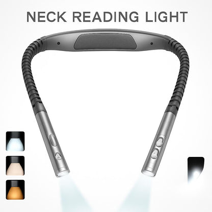 Hands-Free Rechargeable Neck Reading Light - Flexible LED Wearable