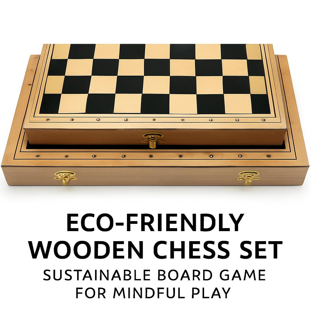 Eco-Friendly Wooden Chess Set - Sustainable Board Game for Mindful Play