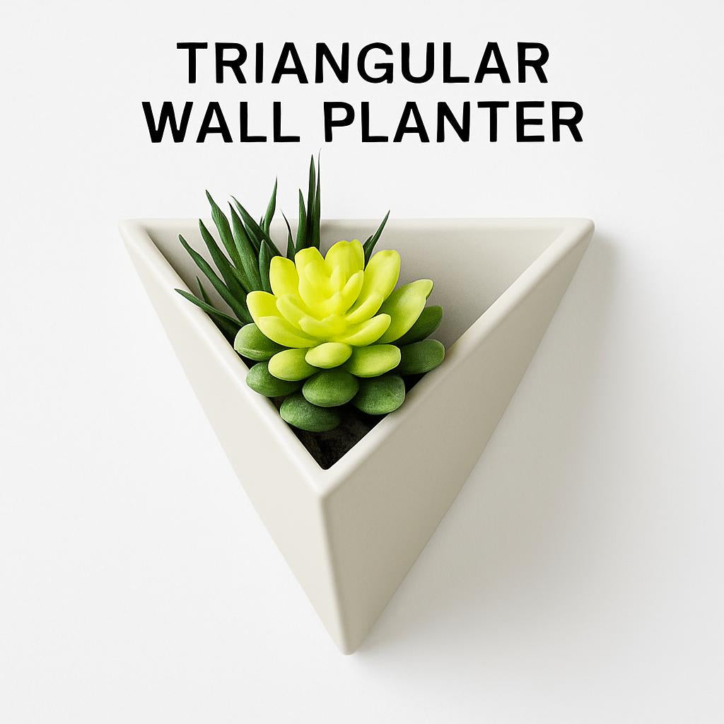 Eco-Friendly Triangular Wall-Mounted Planter for Indoor Greenery