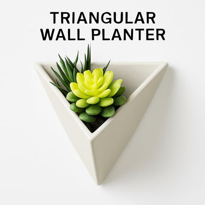 Eco-Friendly Triangular Wall-Mounted Planter for Indoor Greenery