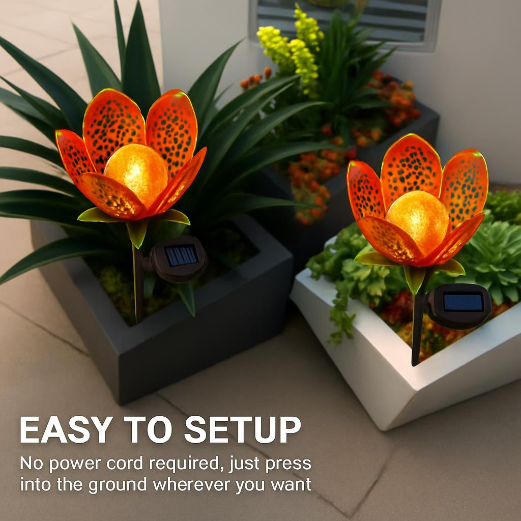 Solar Flower Garden Lights - Eco-Friendly Outdoor Décor