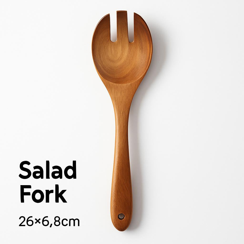 Eco-Friendly Wooden Kitchen Utensils Set - Sustainable & Durable