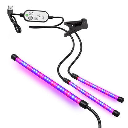 Dual-Head LED Grow Light for Indoor Plants - Energy Efficient & Flexible Design