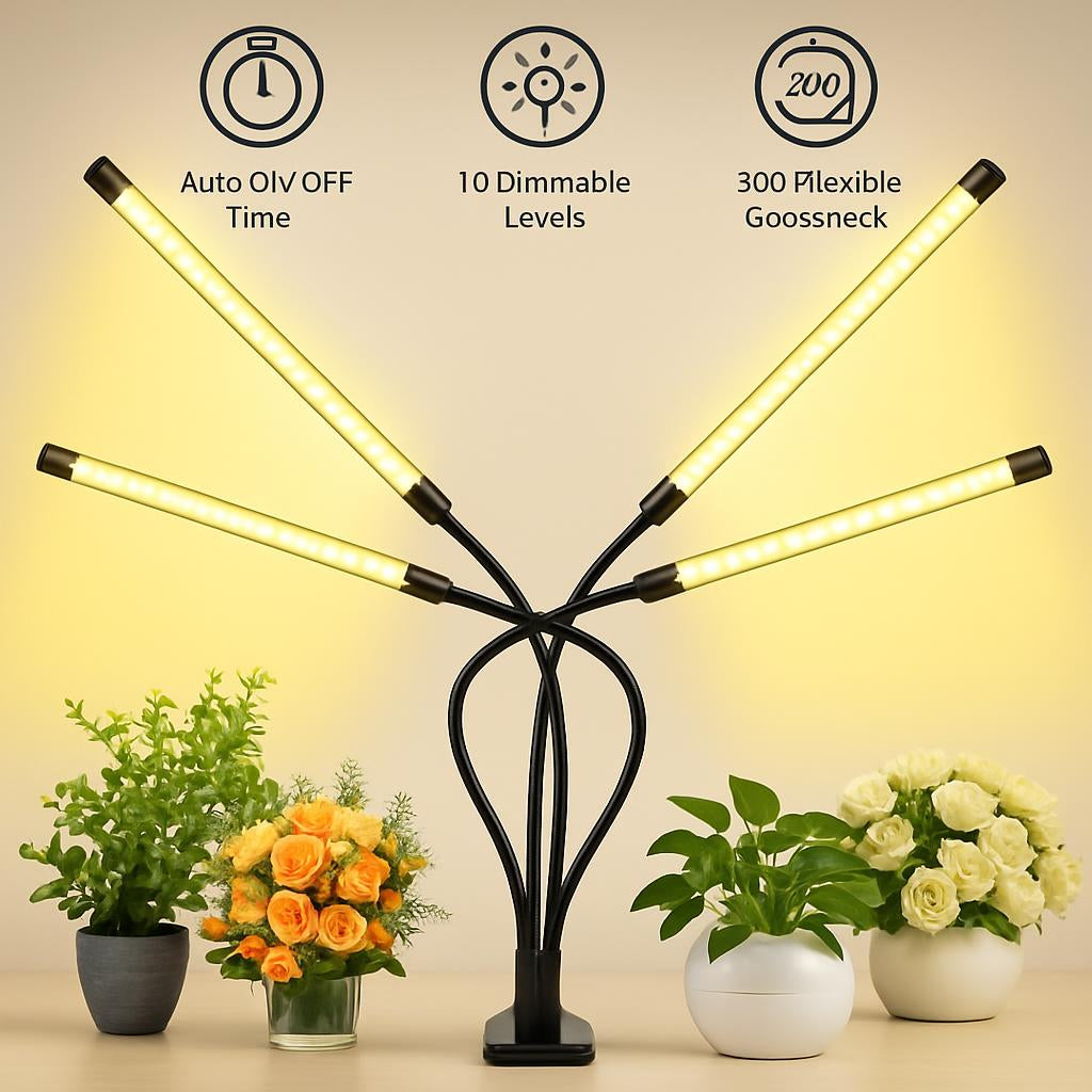 Flexible LED Grow Light with Adjustable Arms for Indoor Plants