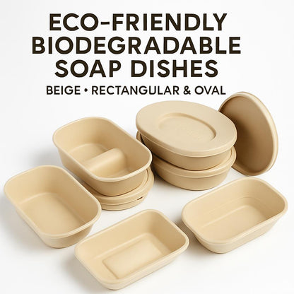 Eco-Friendly Biodegradable Soap Dishes in Beige