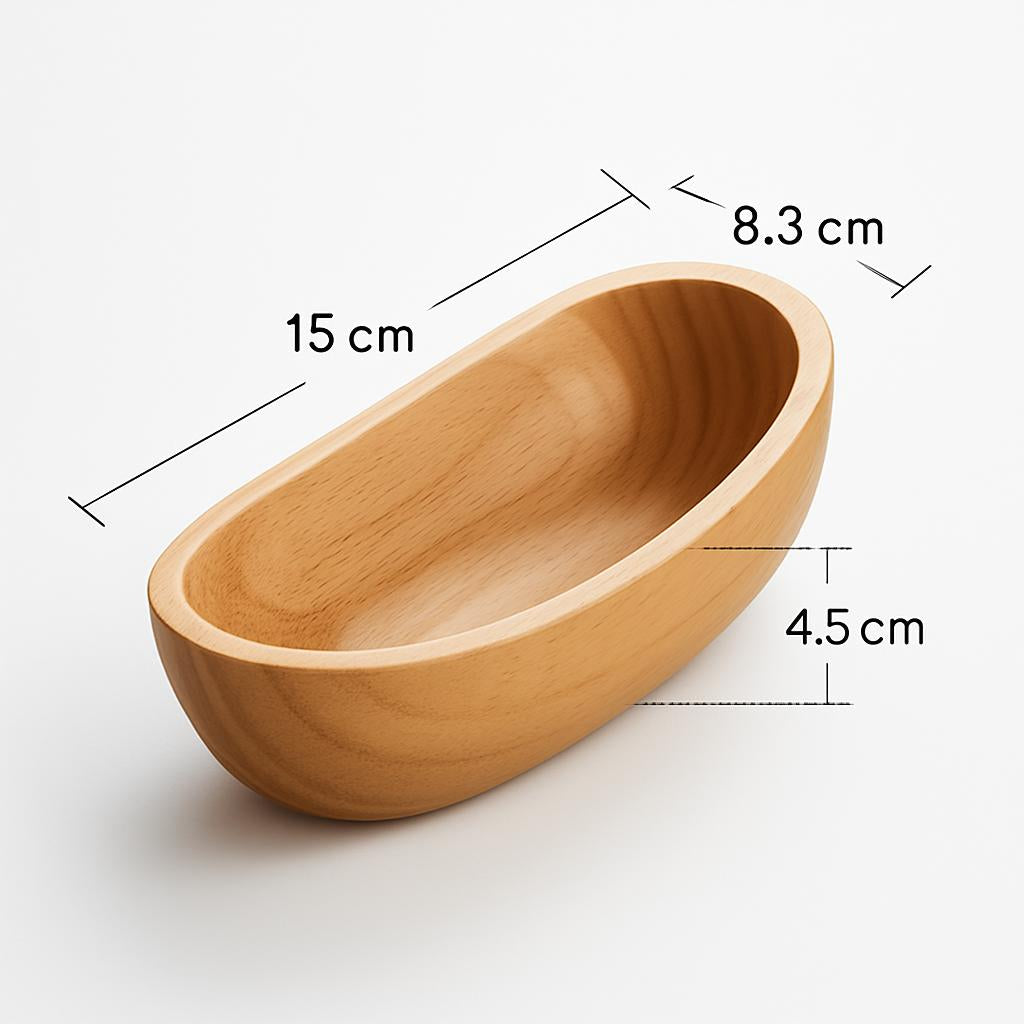 Eco-Friendly Natural Rubber Wood Salad Bowl