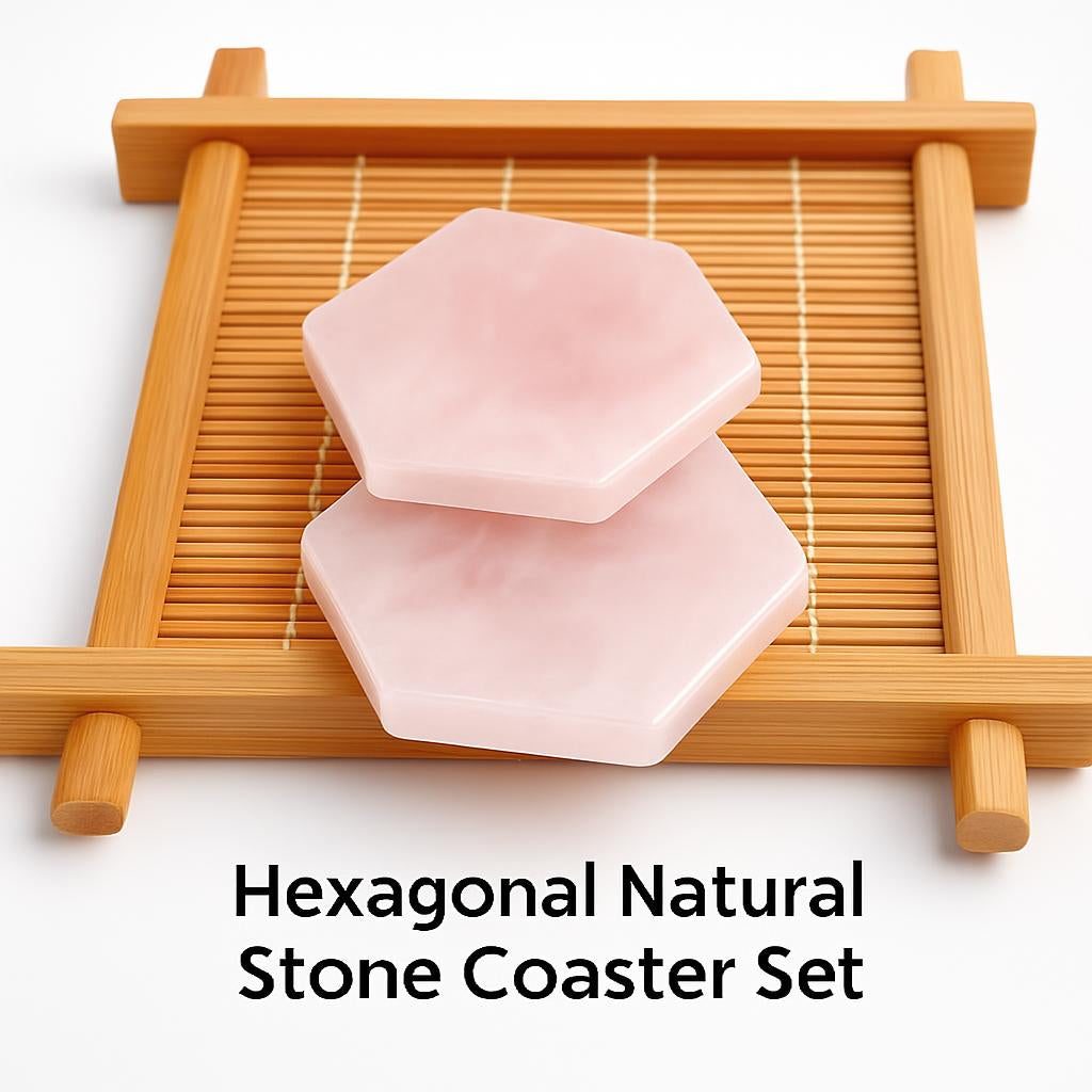 Eco-Friendly Hexagonal Natural Stone Coaster Set