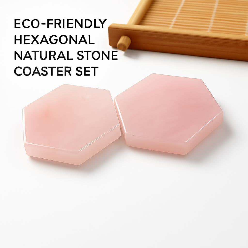 Eco-Friendly Hexagonal Natural Stone Coaster Set