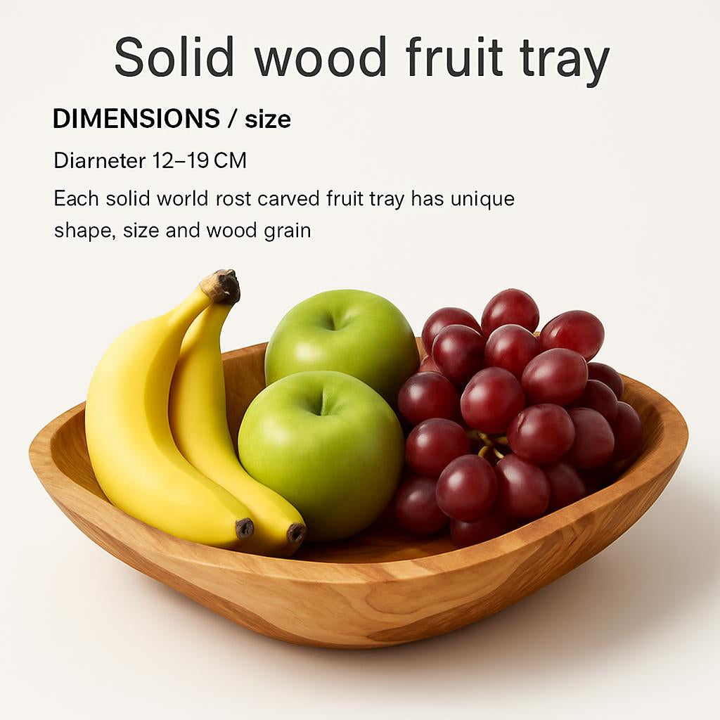 Eco-Friendly Large Capacity Wooden Snack & Fruit Bowl
