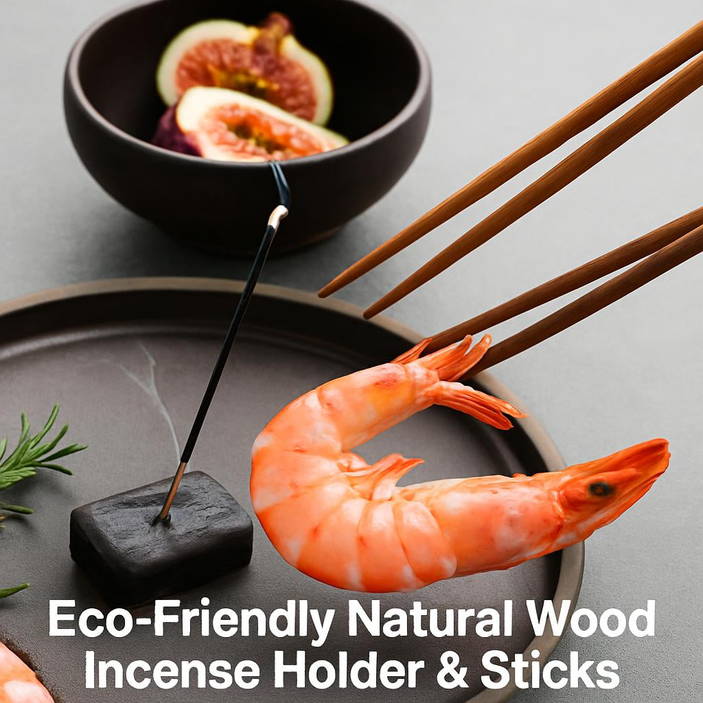 Eco-Friendly Natural Wood Incense Holder & Sticks