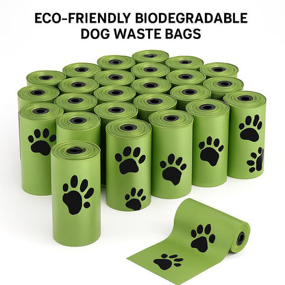 Eco-Friendly Biodegradable Dog Waste Bags - Green Paw Print Design