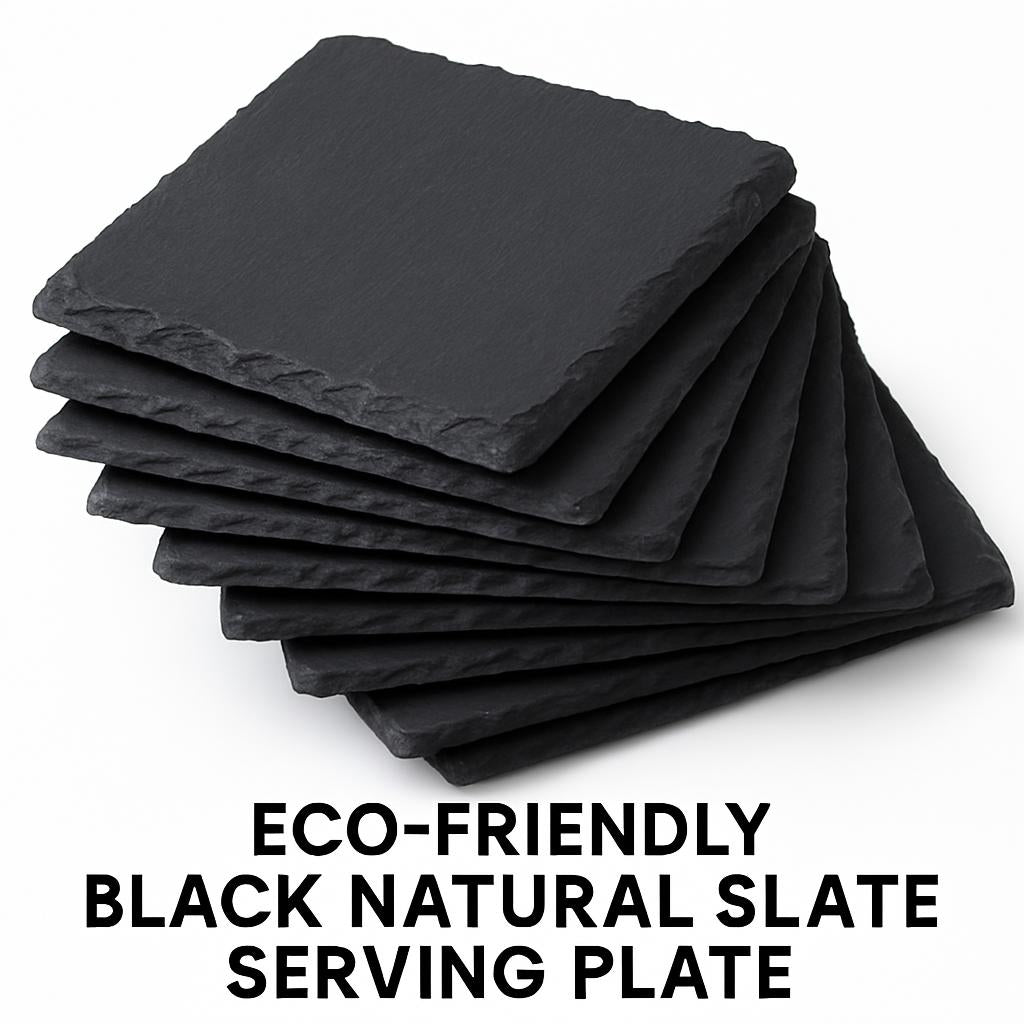 Eco-Friendly Black Natural Slate Serving Plate