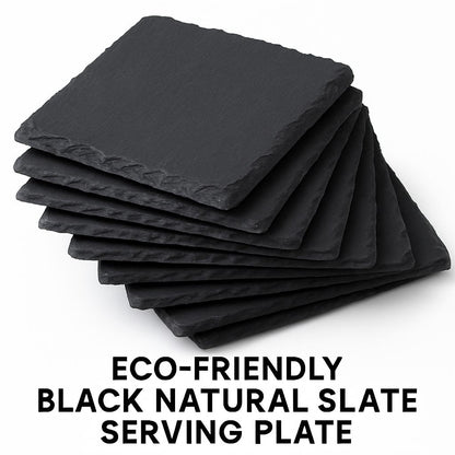Eco-Friendly Black Natural Slate Serving Plate