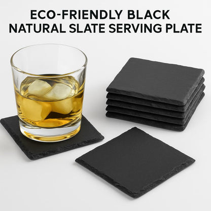 Eco-Friendly Black Natural Slate Serving Plate