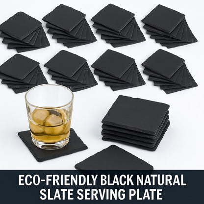 Eco-Friendly Black Natural Slate Serving Plate