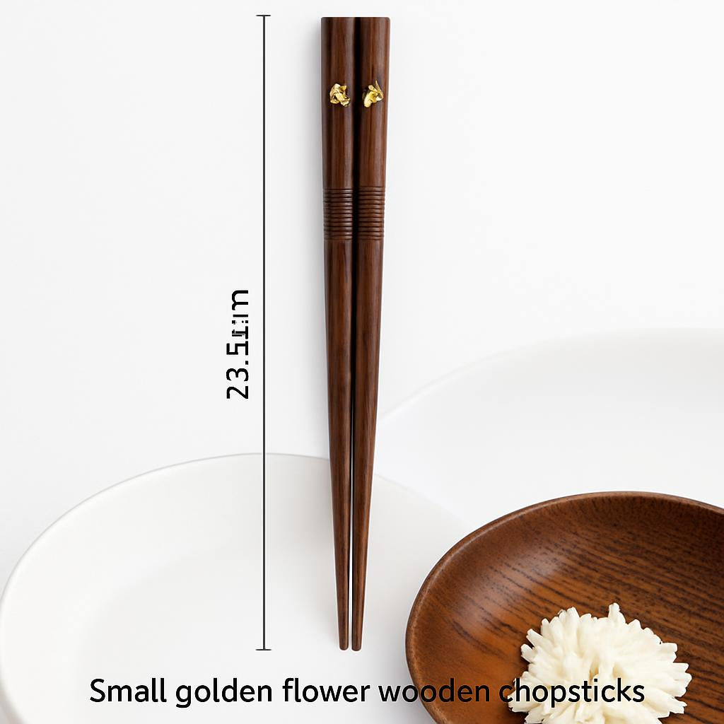 Eco-Friendly Reusable Wooden Chopsticks with Textured Grip