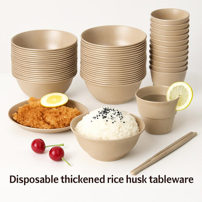 Eco-Friendly Rice Husk Bowl and Chopsticks Set