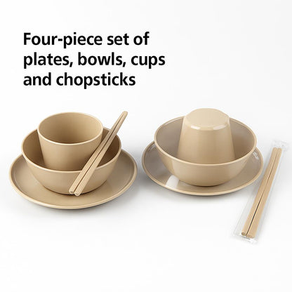Eco-Friendly Rice Husk Bowl and Chopsticks Set