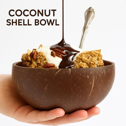 Eco-Friendly Coconut Shell Rice Bowls - Sustainable Biodegradable Dinnerware Set