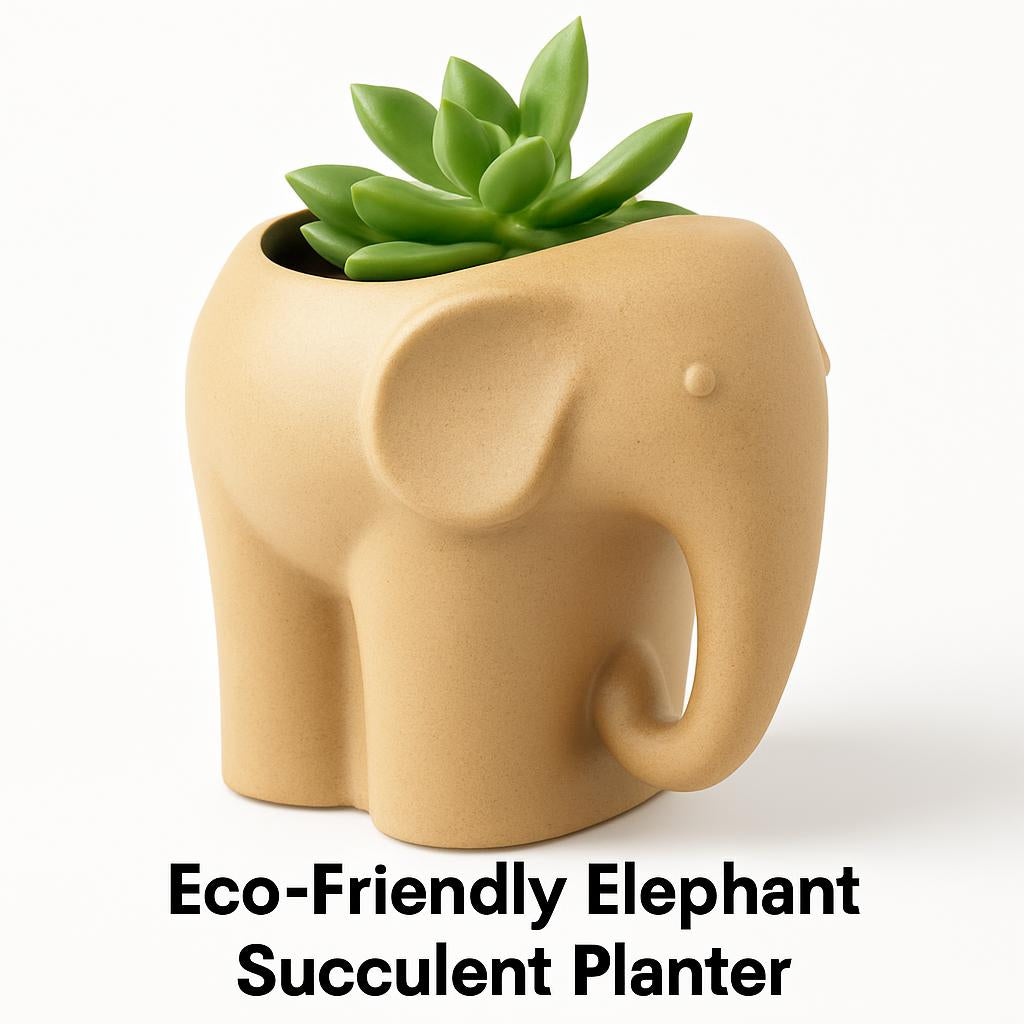 Eco-Friendly Elephant and Cat Succulent Planters