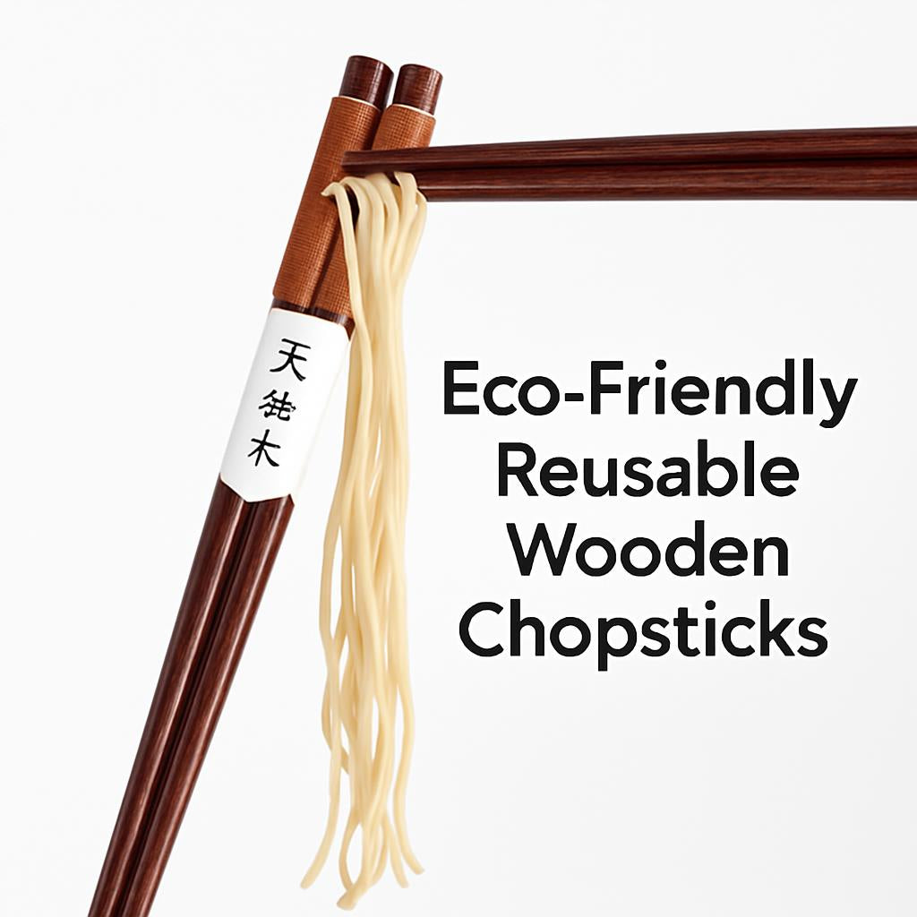 Eco-Friendly Reusable Wooden Chopsticks - Sustainable Dining Utensils