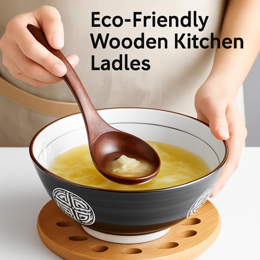 Eco-Friendly Wooden Kitchen Ladles - Sustainable Cooking Utensils