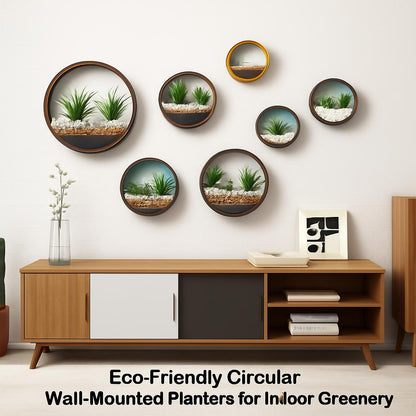 Eco-Friendly Circular Wall-Mounted Planters for Indoor Greenery