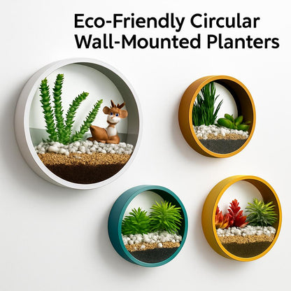 Eco-Friendly Circular Wall-Mounted Planters for Indoor Greenery