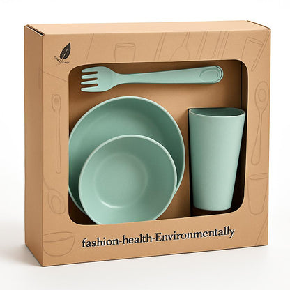 Eco-Friendly Biodegradable Dinnerware Set - Pink & Green Options
