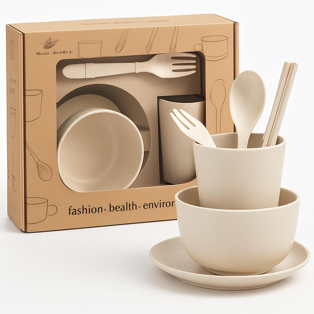 Eco-Friendly Biodegradable Dinnerware Set - Pink & Green Options