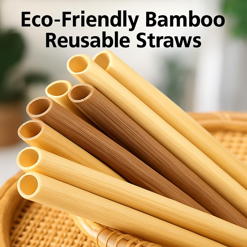 Eco-Friendly Bamboo Reusable Straws - Sustainable, Plastic-Free Drinking Solution