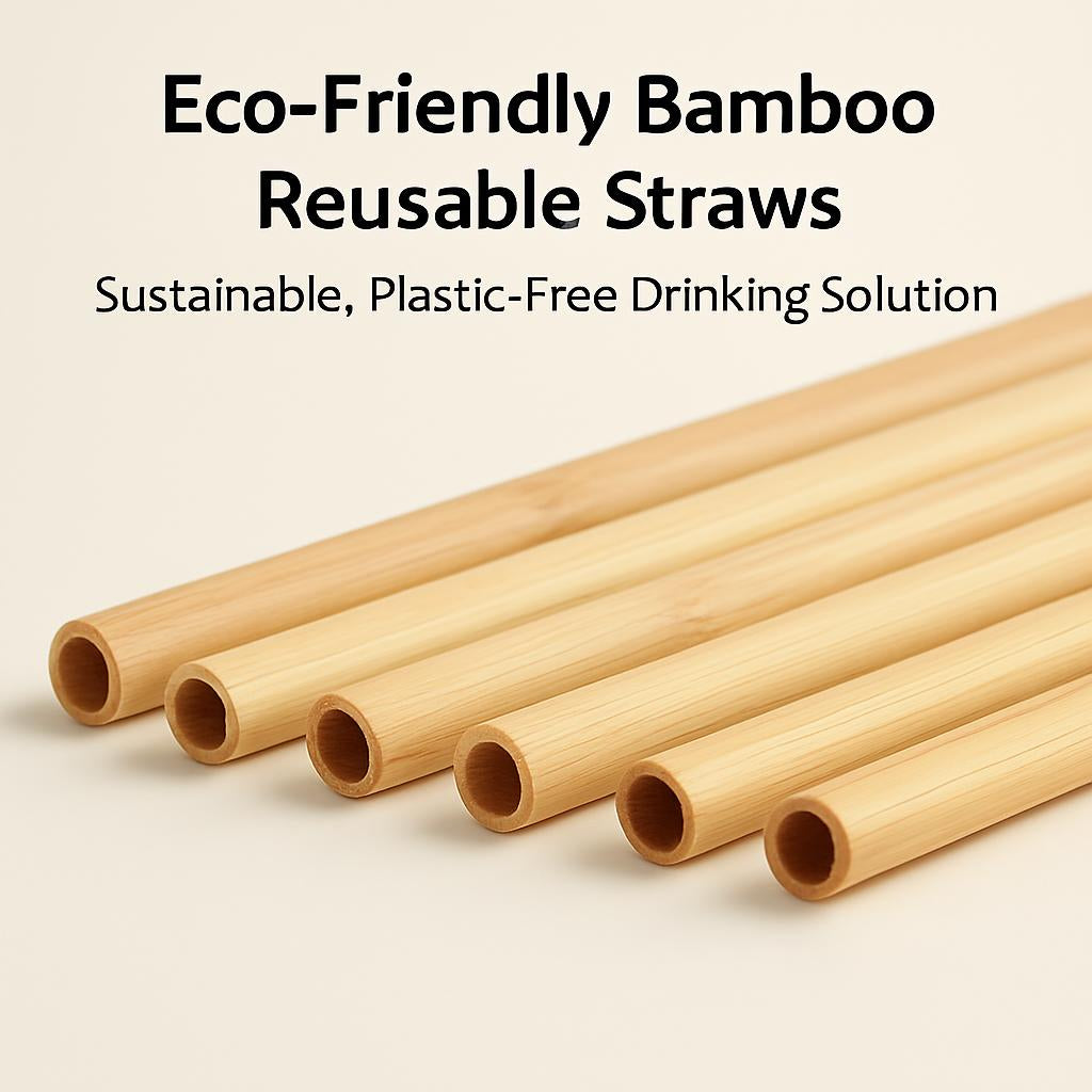 Eco-Friendly Bamboo Reusable Straws - Sustainable, Plastic-Free Drinking Solution