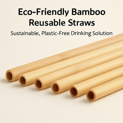 Eco-Friendly Bamboo Reusable Straws - Sustainable, Plastic-Free Drinking Solution