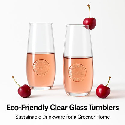 Clear glass tumblers with eco-friendly design for sustainable living